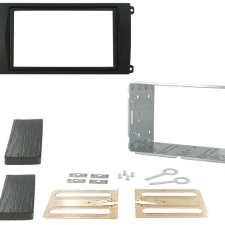 STEREO RADIO DOUBLE DIN FACIA FASCIA KIT WITH CAGE FOR PORSCHE CAYENNE 2002>