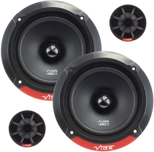 Vibe Slick 5c 13cm 5.25" 2 way Component Car Door Speakers & Tweeters 240w Pair