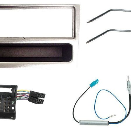 STEREO SILVER FASCIA KIT SURROUND ISO AERIAL FOR VAUXHALL AGILA 2004 ONWARDS