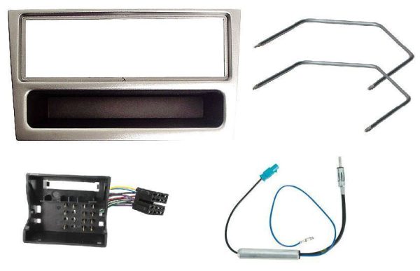 STEREO SILVER FASCIA KIT SURROUND ISO AERIAL FOR VAUXHALL AGILA 2004 ONWARDS