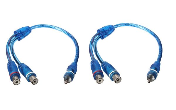 1 MALE TO 2 FEMALE OFC PHONO Y LEAD SPLITTER. NEW PAIR CAR HOME AUDIO AMPLIFIER