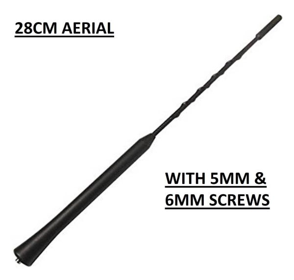 28cm CITROEN C1 C2 C3 C5 C6 C8 Roof Mount Replacement Car Aerial Antenna Black