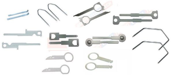 22 PIECE COMPLETE CD RADIO STEREO HEADUNIT REMOVAL RELEASE KEYSET PIN KIT TOOL