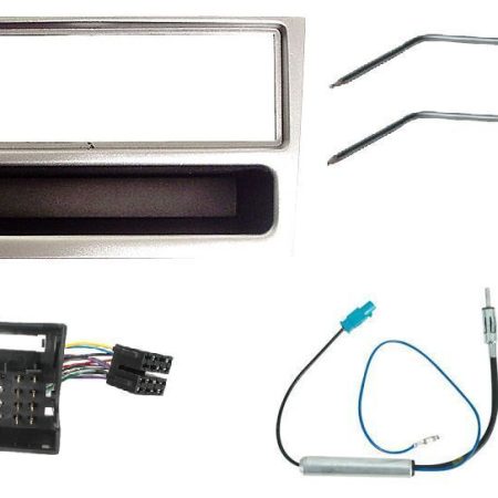STEREO SILVER FASCIA KIT SURROUND ISO AERIAL FOR VAUXHALL TIGRA 2004 ONWARDS
