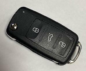 3 BUTTON KEY CASE FOB SHELL FLIP FOR VW VOLKSWAGEN TOURAN POLO CADDY SCIROCCO UP