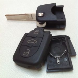 3 BUTTON REMOTE FLIP KEY CASE FOB SHELL + NEW BLANK HEAD FITS AUDI A2 A3 A4