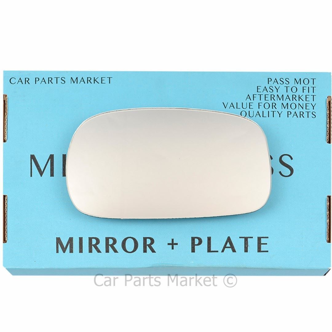Left Passenger Side Flat Wing Mirror Glass For Nissan Micra K11 1992-03 + Plate