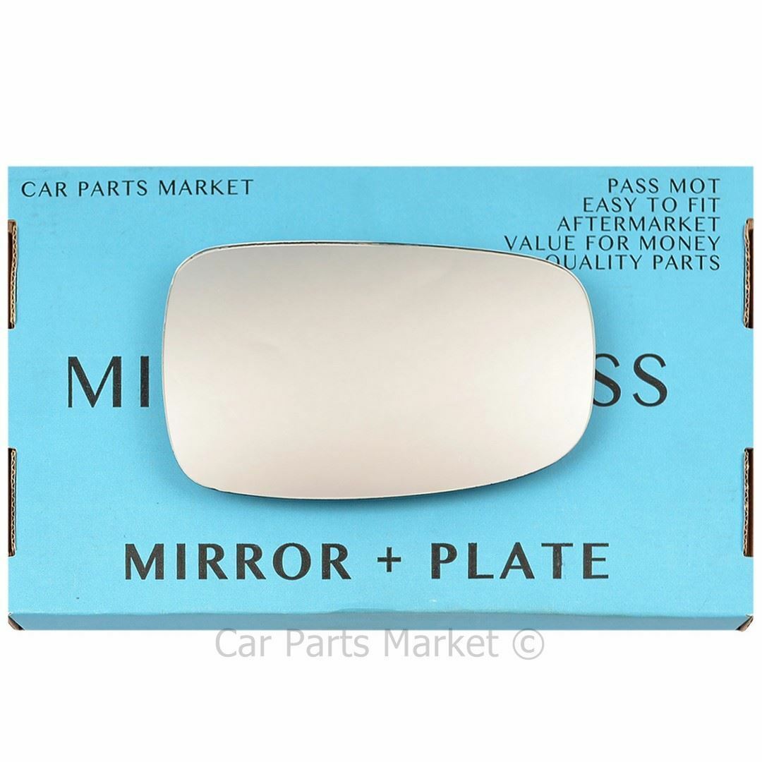 For Peugeot 306 93-02 Left Passenger Side Flat Wing Mirror Glass with Plate