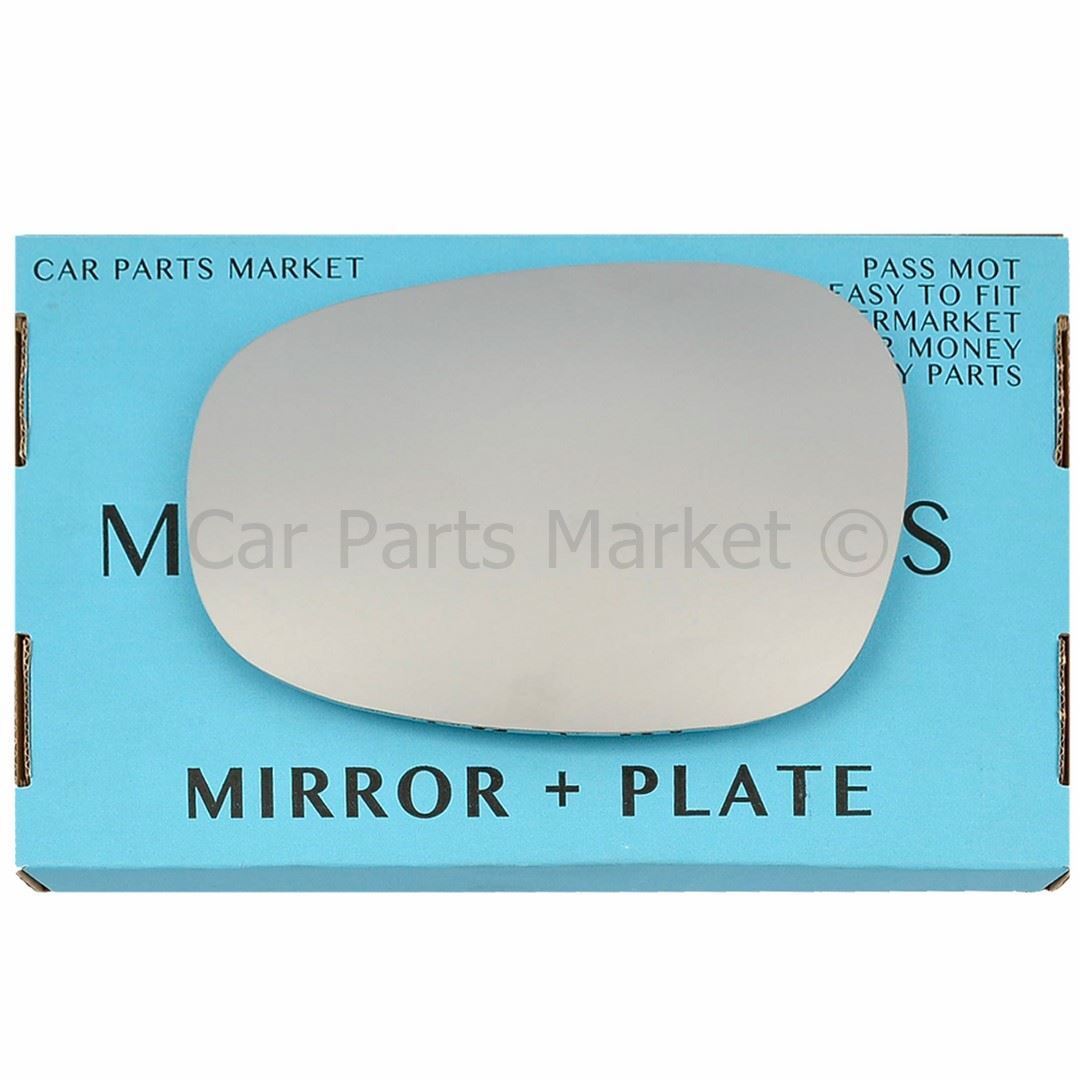 For BMW 3 Series 08-12 Left Passenger Side Flat Wing Mirror Glass with Plate