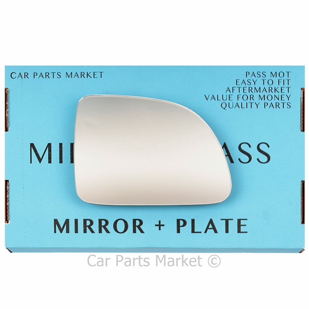 For Renault Clio 90-94 Right Driver Side Flat Wing Mirror Glass with Plate