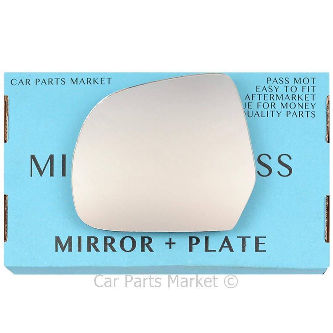 Left Side Wing Door Mirror Glass For Nissan Micra K13 2010-2017 + Plate