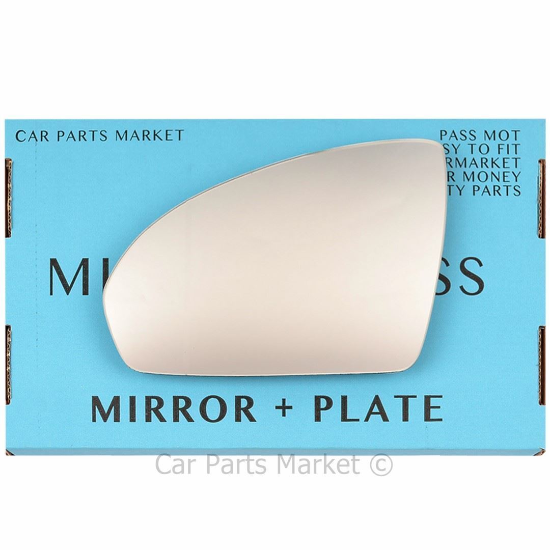 Left Passenger Side Wing Door Mirror Glass For Smart Fortwo 07-14 + Plate