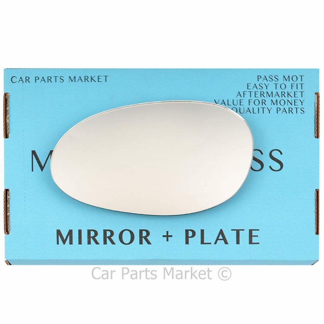 Left Passenger Side Wing Door Mirror Glass For Smart Fortwo 1998-2007 +Plate