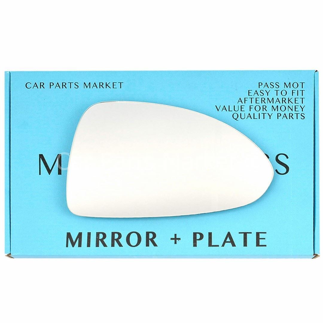 For Vauxhall Corsa E 14-20 Right Driver Side Wing Door Mirror Glass with Plate