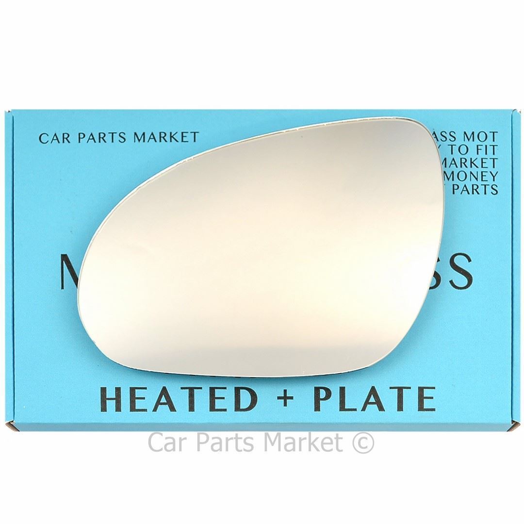 For Hyundai i30 07-12 Left Passenger Flat Electric Wing Mirror Glass with Plate