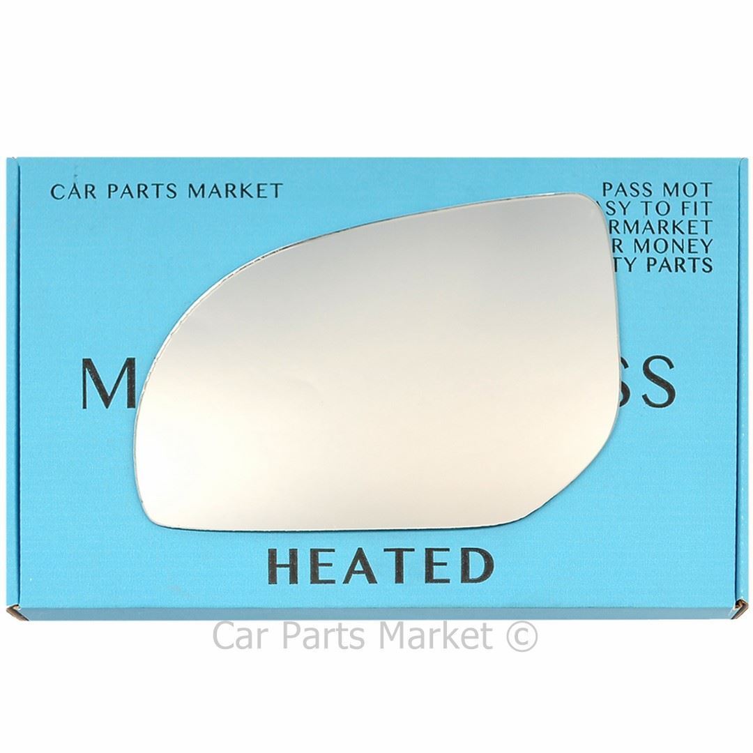 For Hyundai i20 08-12 Passenger Side Flat Electric Wing Mirror Glass with Plate