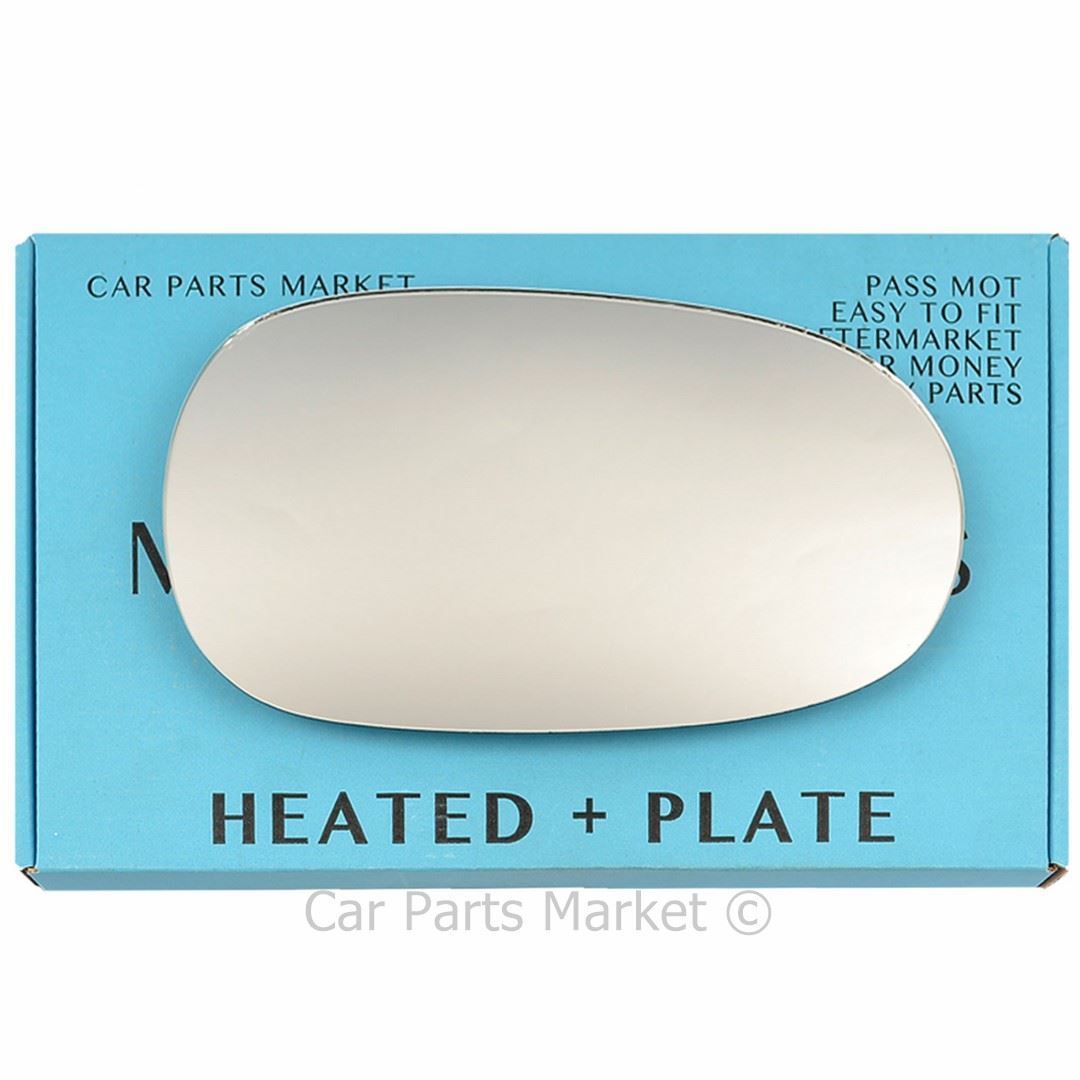 Right Side Flat Wing Door Mirror Glass For Jaguar S-Type 2002-08 Heated + Plate