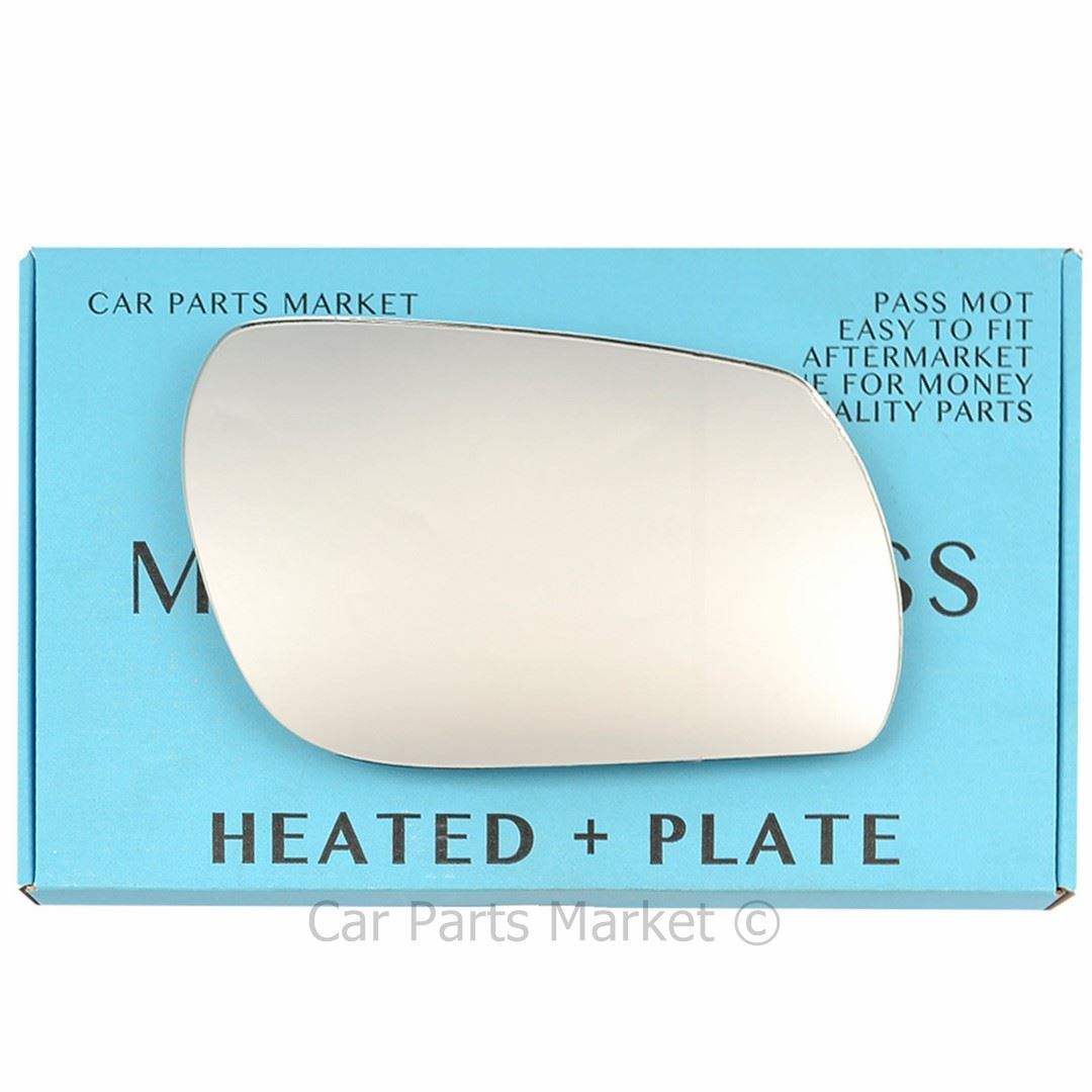 Right Driver Side Flat Wing Mirror Glass For Mazda 2 DEMIO 03-07 Heated + Plate