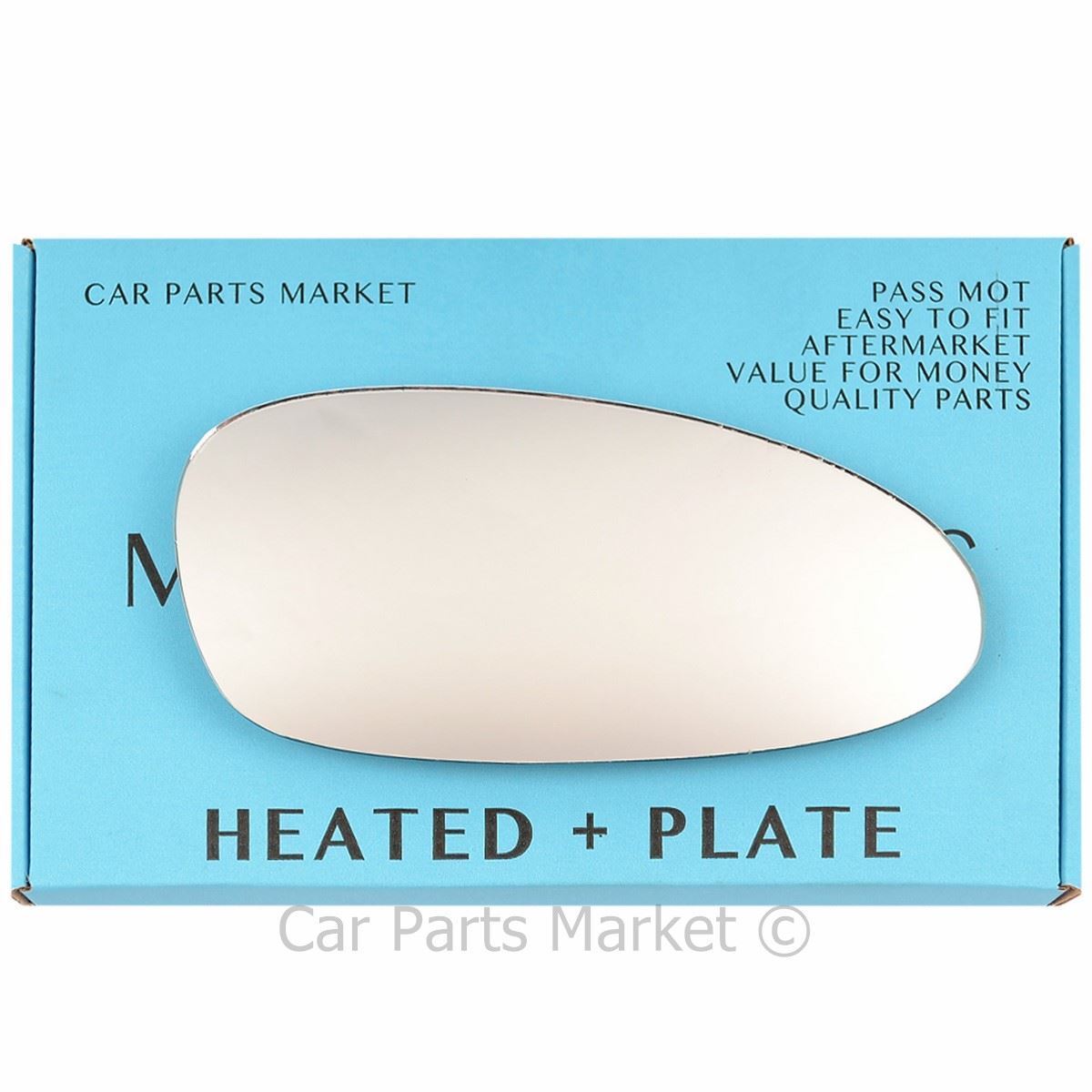 Right Side Flat Wing Mirror Glass For Porsche cayman 05-09 Heated + Plate
