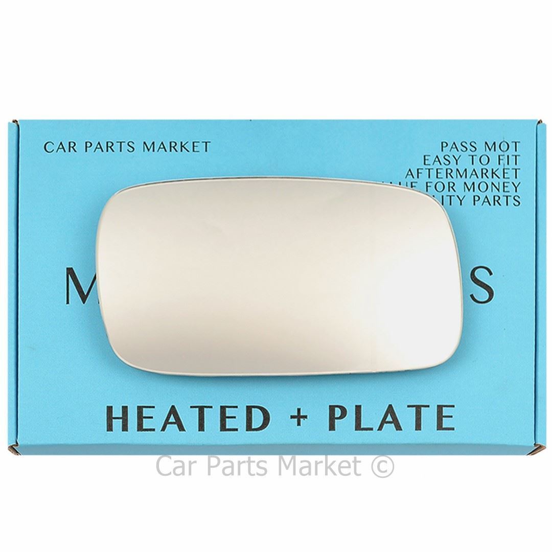 Right Driver Side Flat Wing Door Mirror Glass For Saab 9-5 1997-02 Heated +Plate