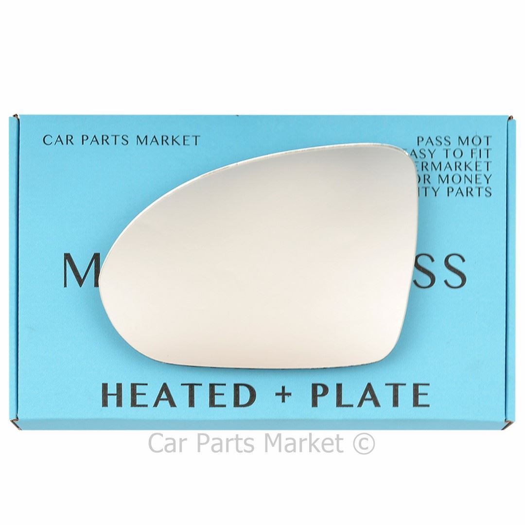 Left Side Flat Wing Door Mirror Glass For Smart Forfour 2004-2006 Heated + Plate
