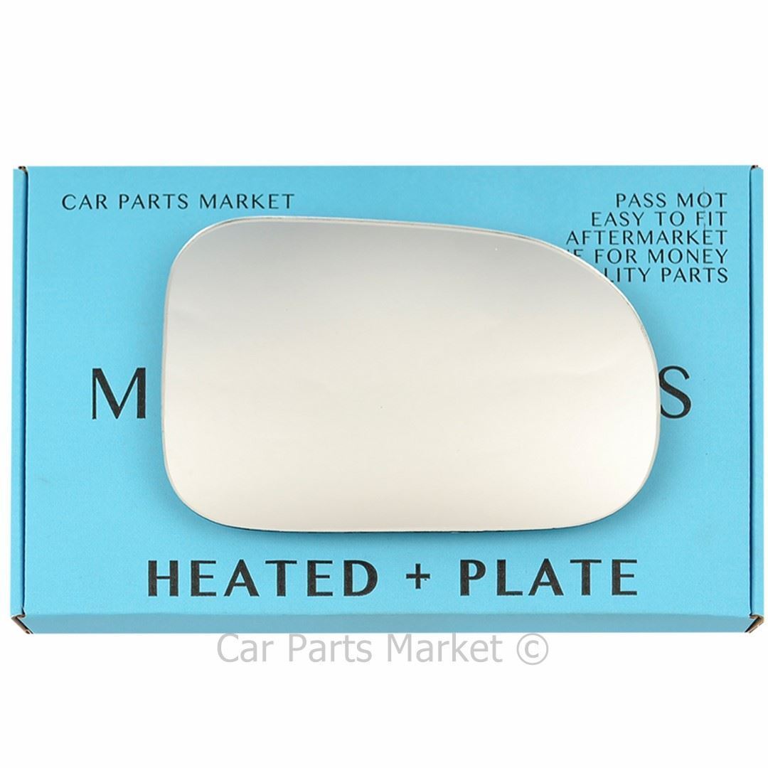 Right Driver Side Flat Wing Mirror Glass For Suzuki Swift 1989-96 Heated + Plate