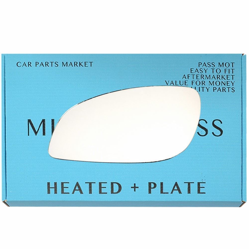 For Vauxhall Vectra C 03-08 Left Side Flat Electric Wing Mirror Glass with Plate
