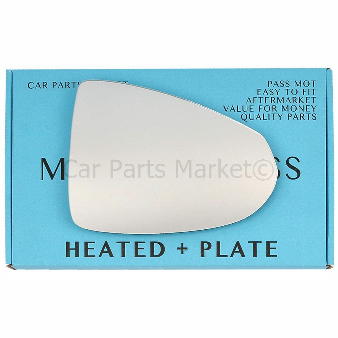 For Vauxhall Ampera 12-16 Right Flat Electric Wing Door Mirror Glass w/ Plate