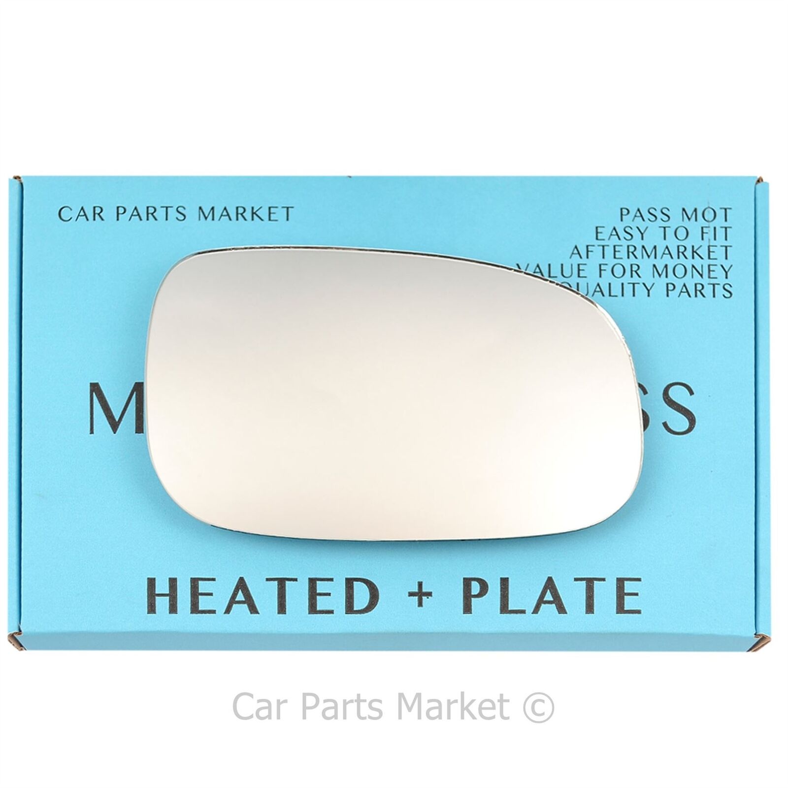 Right Driver Side Flat Wing Door Mirror Glass For Volvo v50 06-09 Heated + Plate