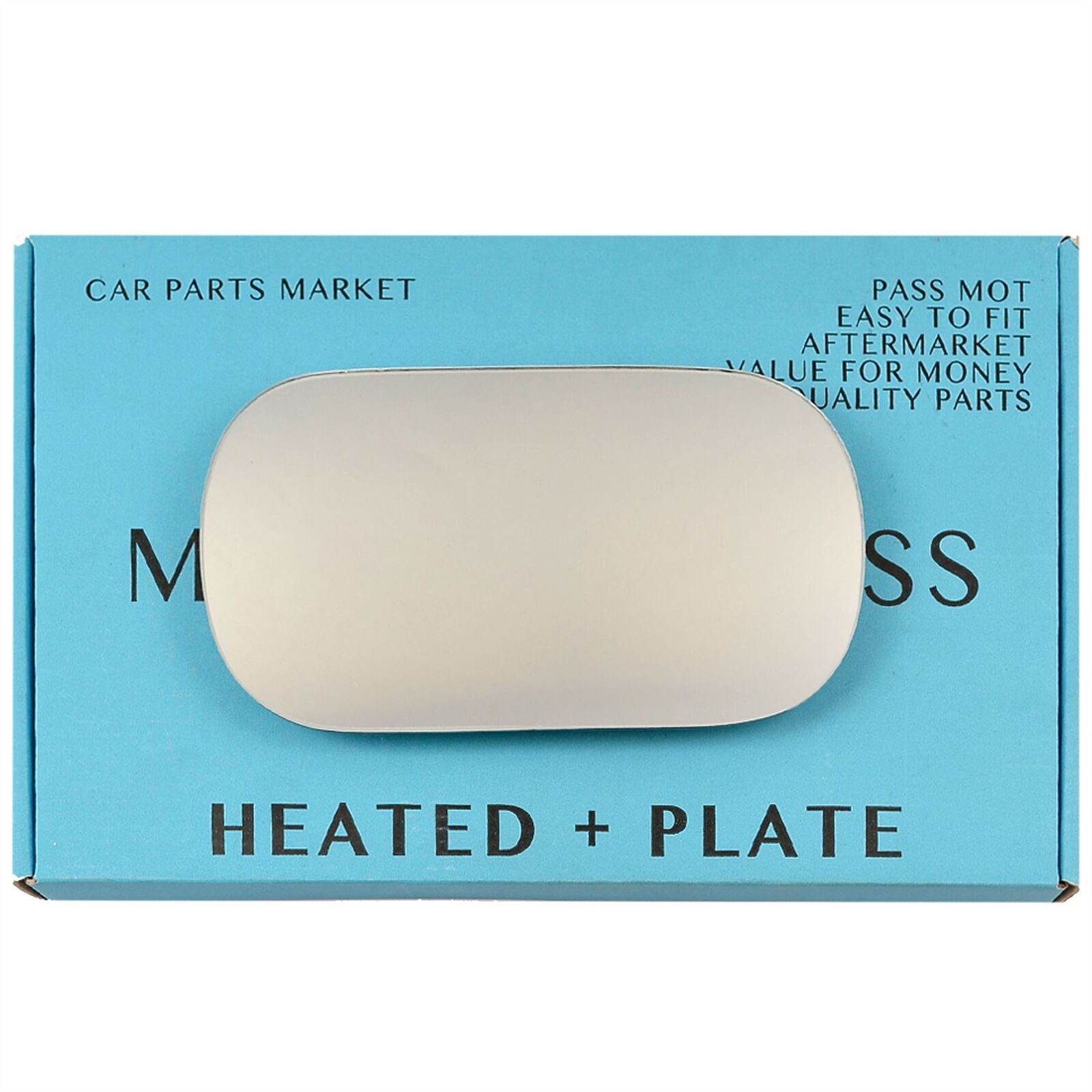 Right Side Convex Wing Mirror Glass For Ferrari Testarossa 512 91-94 heat +Plate