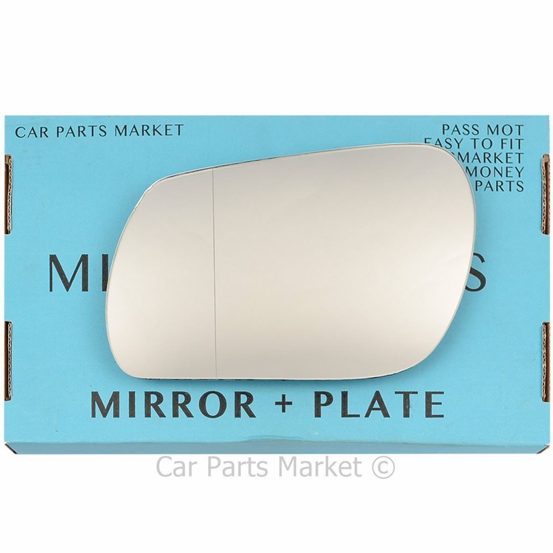 Left Passenger Side Wide Angle Wing Door Mirror Glass For Mazda 6 2002-07 +Plate