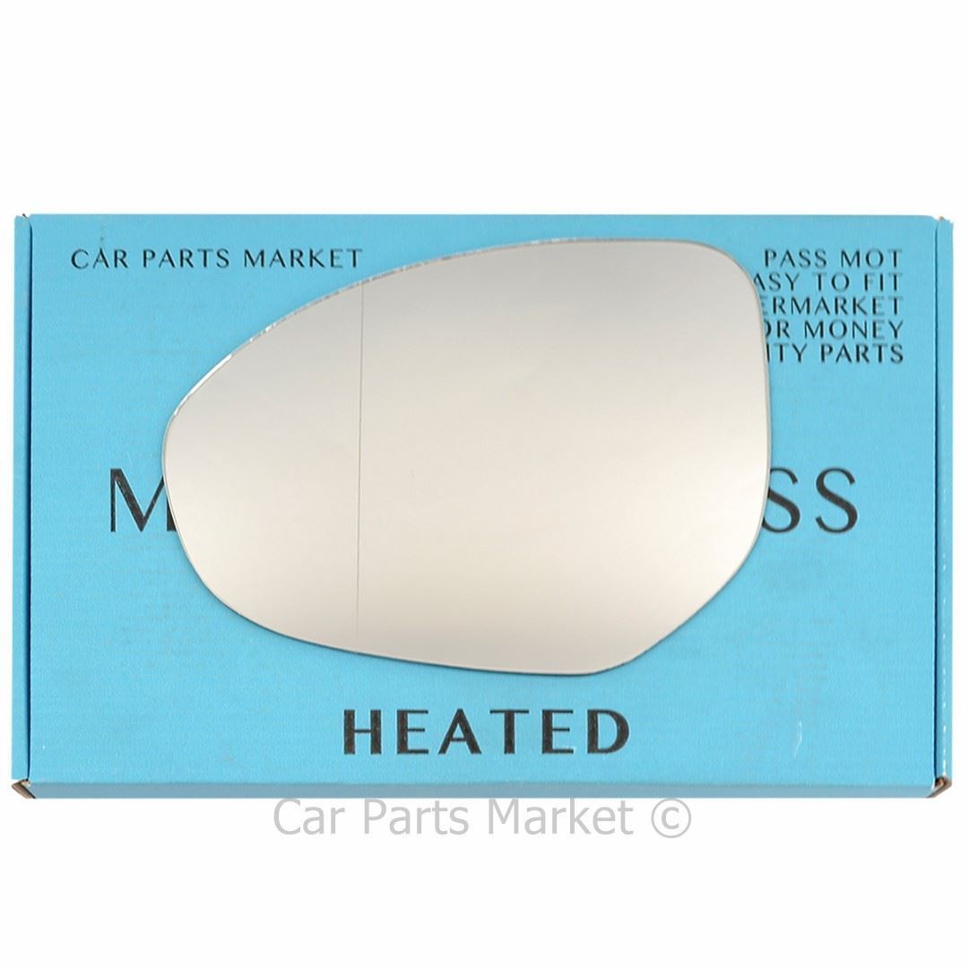 Left Passenger Side Wide Angle Wing Mirror Glass For Mazda 2 07-14 Heated
