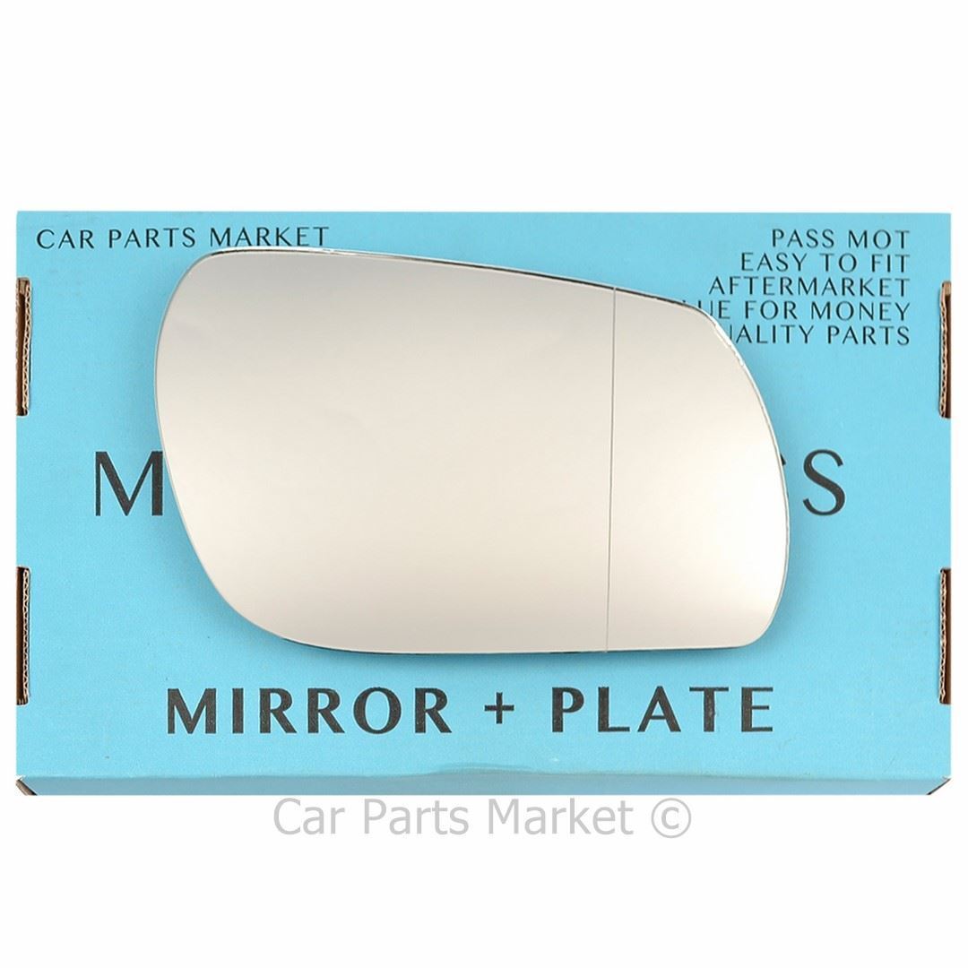 Right Driver Side Wide Angle Wing Mirror Glass For Mazda 2 DEMIO 2003-07 +Plate
