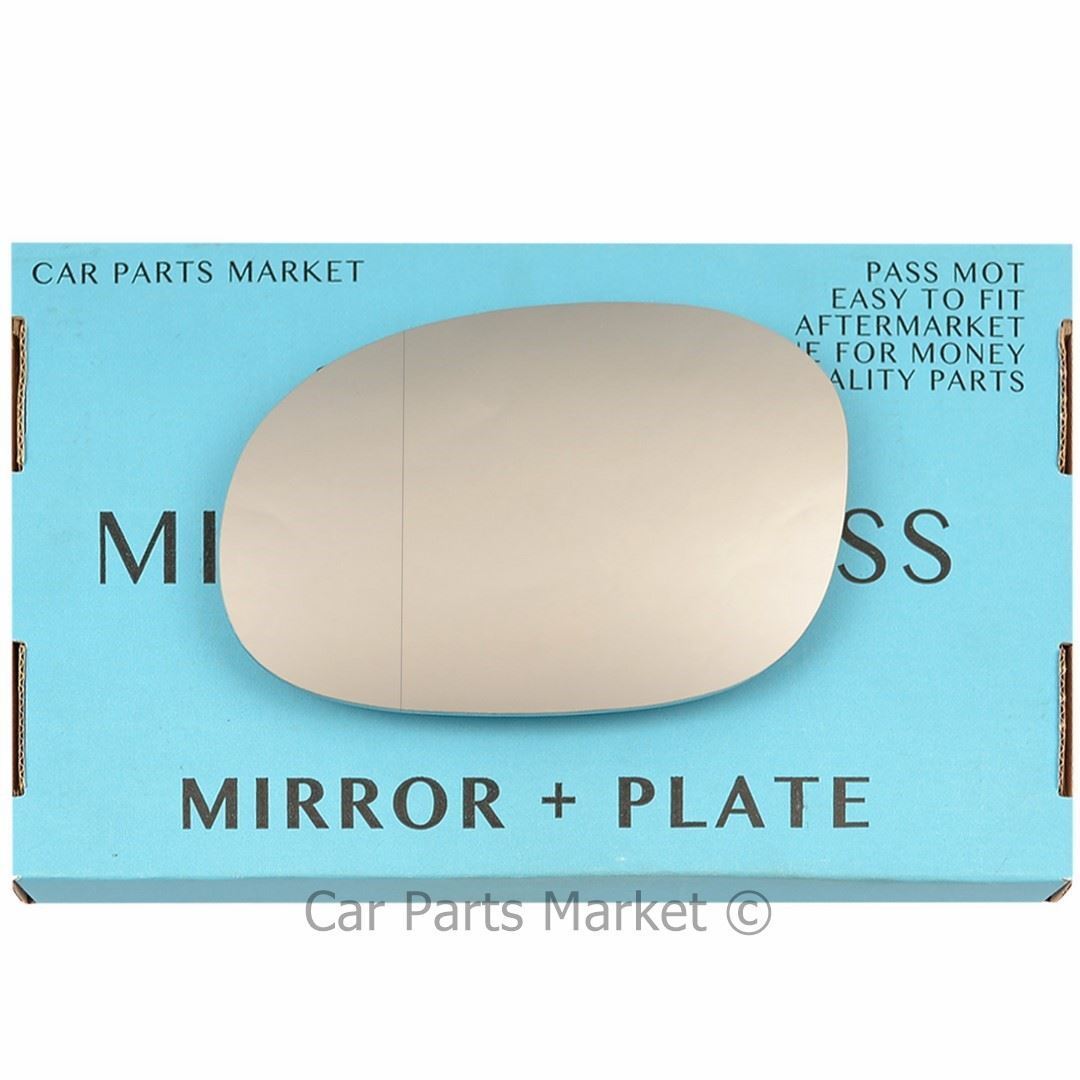 For Peugeot 206 98-09 Left Passenger Side Aspheric Wing Mirror Glass with Plate