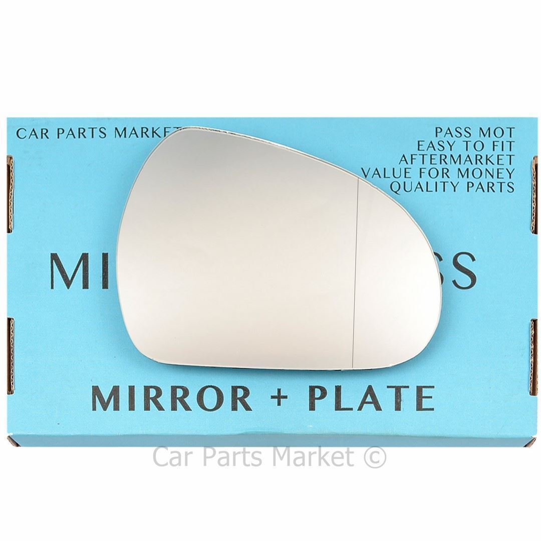 Right Driver Side Wide Angle Wing Mirror Glass For Peugeot 207 2006-2012 + Plate
