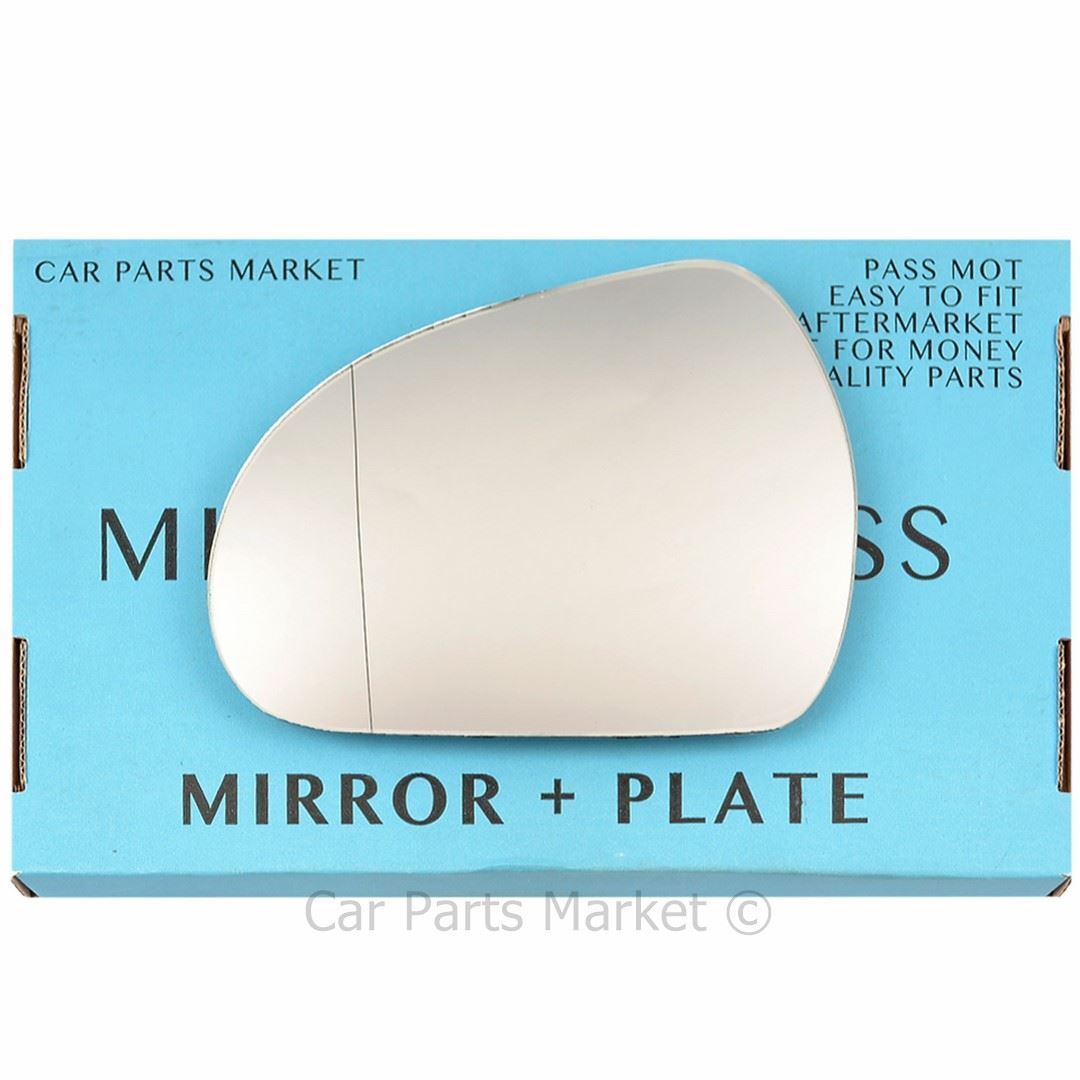 For Peugeot 207 06-12 Left Passenger Side Aspheric Wing Mirror Glass with Plate