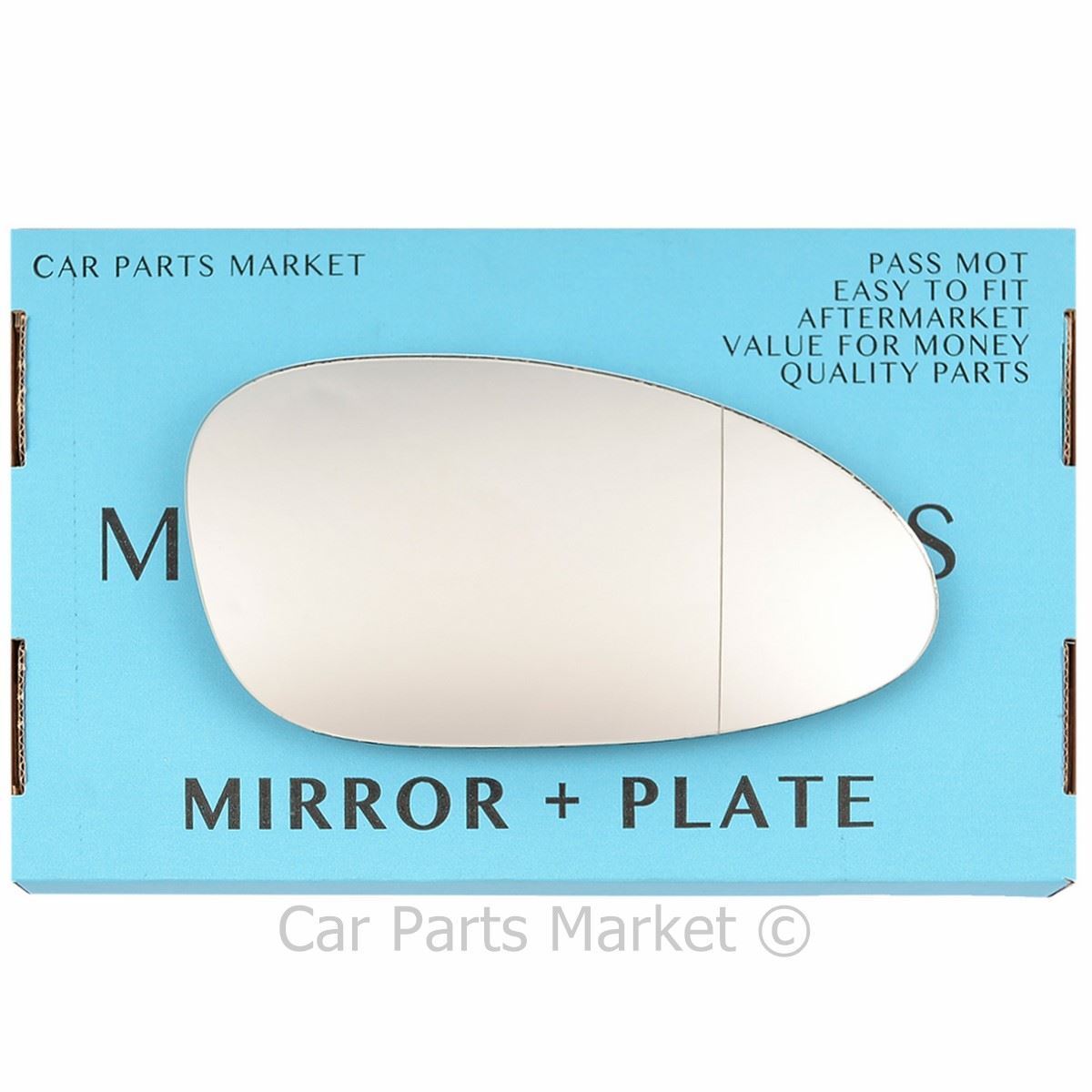 Right Side Wide Angle Wing Mirror Glass For Porsche 968 92-95 + Plate