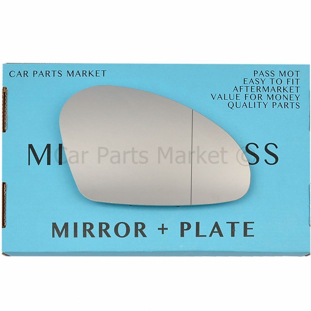 Right Driver Side Wide Angle Wing Mirror Glass For Seat Toledo 2003-2009 + Plate