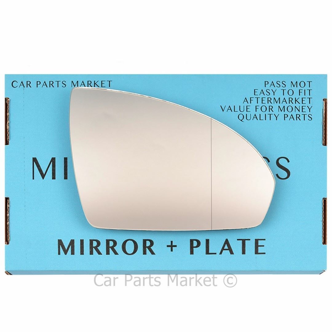 Right Driver Side Wide Angle Wing Mirror Glass For Smart Fortwo 2007-2014 +Plate