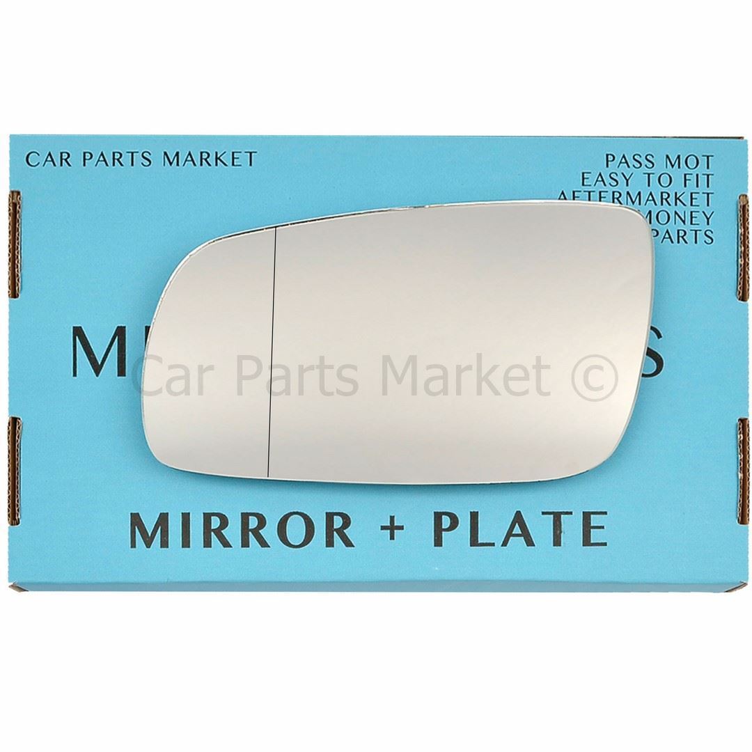 For Volkswagen Golf MK4 96-04 Left Side Aspheric Wing Door Mirror Glass +Plate