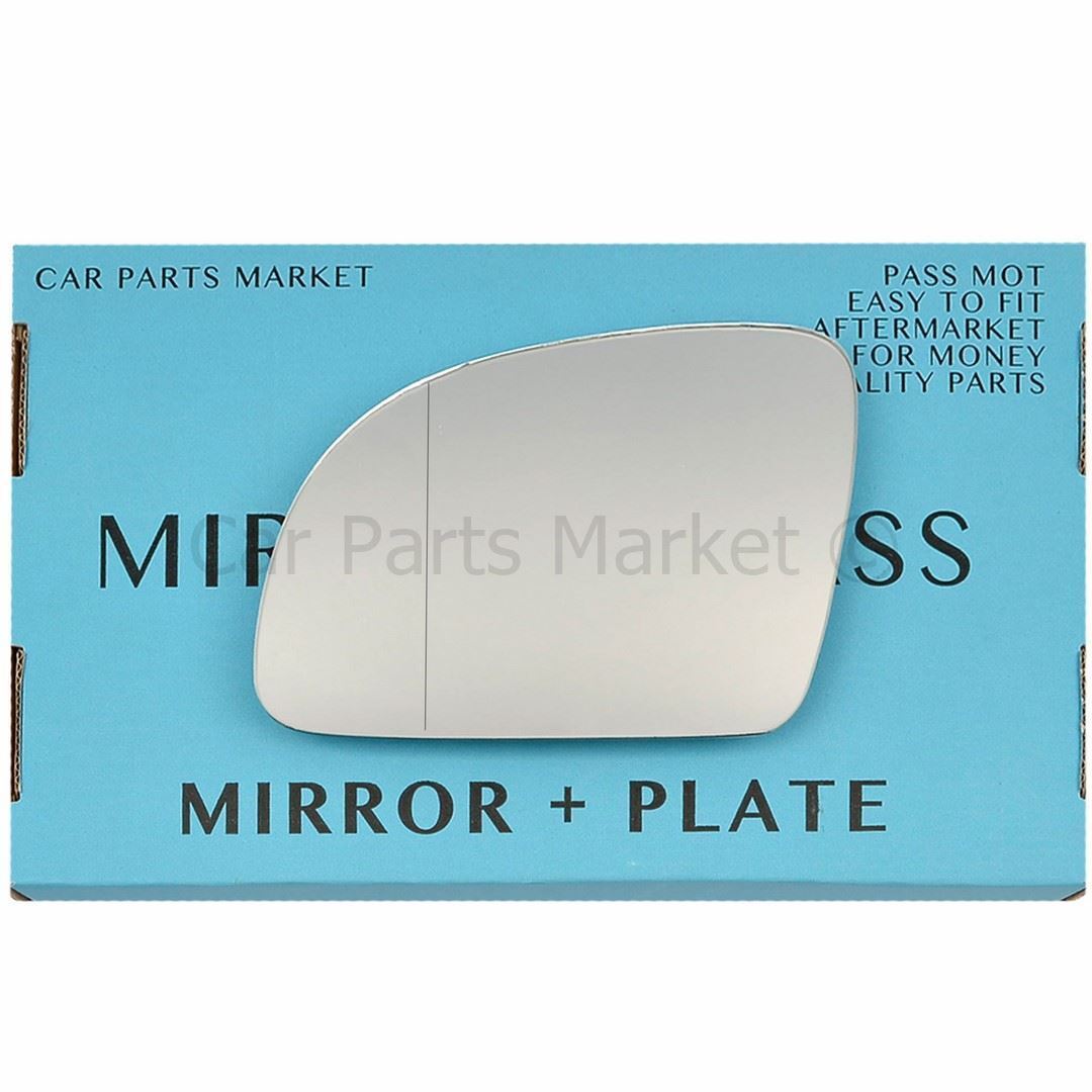 For Volkswagen New Beetle 98-03 Left Side Aspheric Wing Door Mirror Glass +Plate