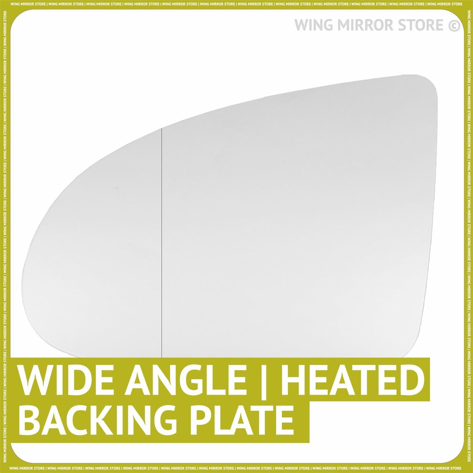 Wide Angle Left Side Wing Mirror Glass For Audi A2 1999-2005 Heated + Plate