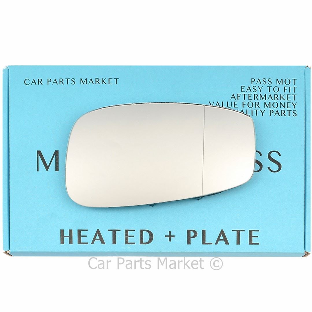 For Fiat Stilo 01-07 Right Driver Aspheric Electric Wing Mirror Glass with Plate