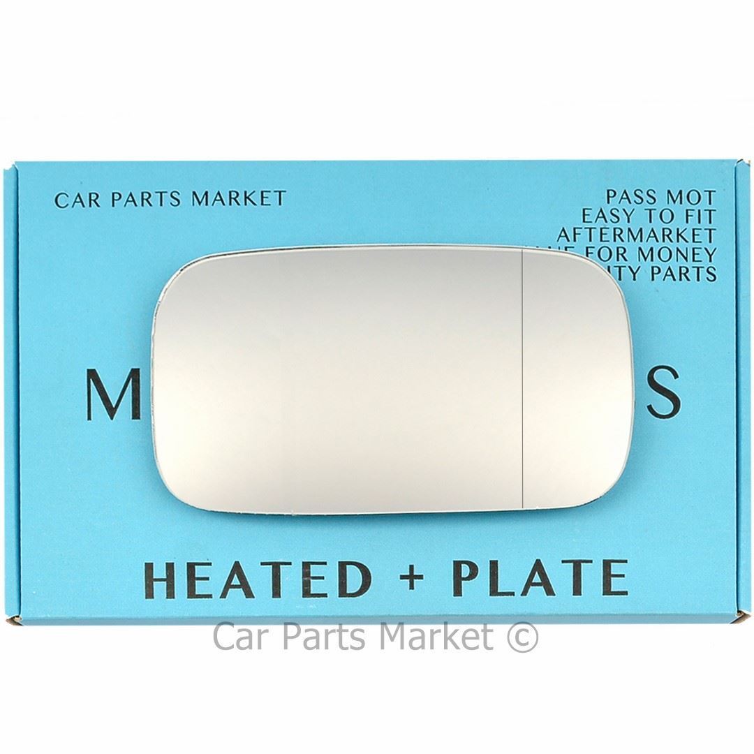 For Fiat Punto 93-99 Right Driver Aspheric Electric Wing Mirror Glass with Plate