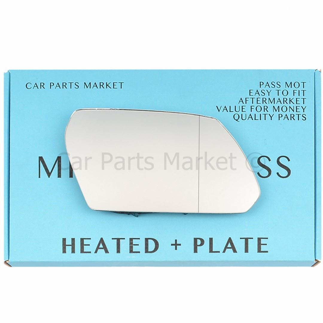 For Ford Mondeo 01-03 Right Driver Aspheric Electric Wing Mirror Glass w/ Plate