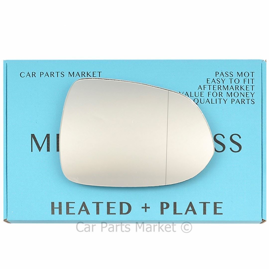 Right Side Wide Angle Wing Door Mirror Glass For Honda Jazz 02-05 Heated + Plate