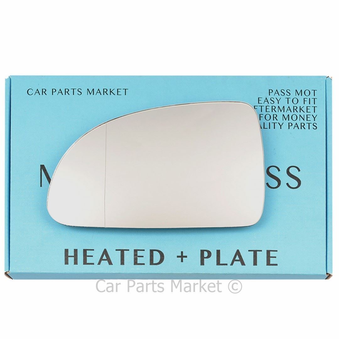 Left Side Wide Angle Wing Door Mirror Glass For Kia Rio 2003-2005 Heated + Plate