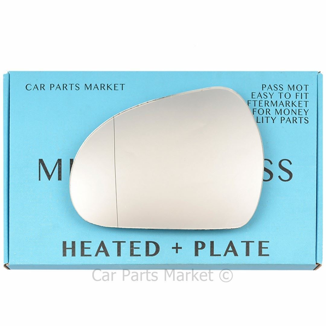 Left Side Wide Angle Wing Mirror Glass For Peugeot 207 2006-2012 Heated + Plate