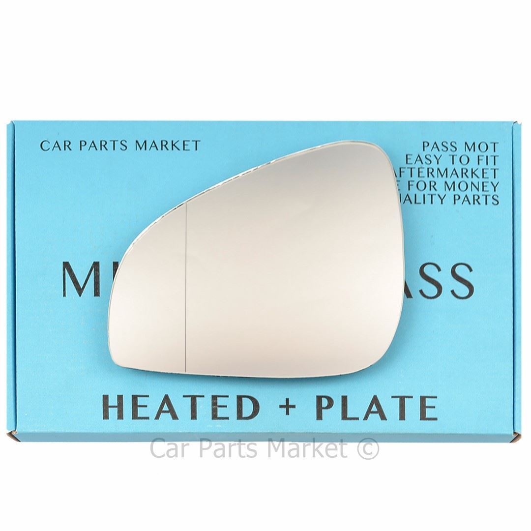For Peugeot 407 09-10 Left Side Aspheric Electric Wing Mirror Glass with Plate