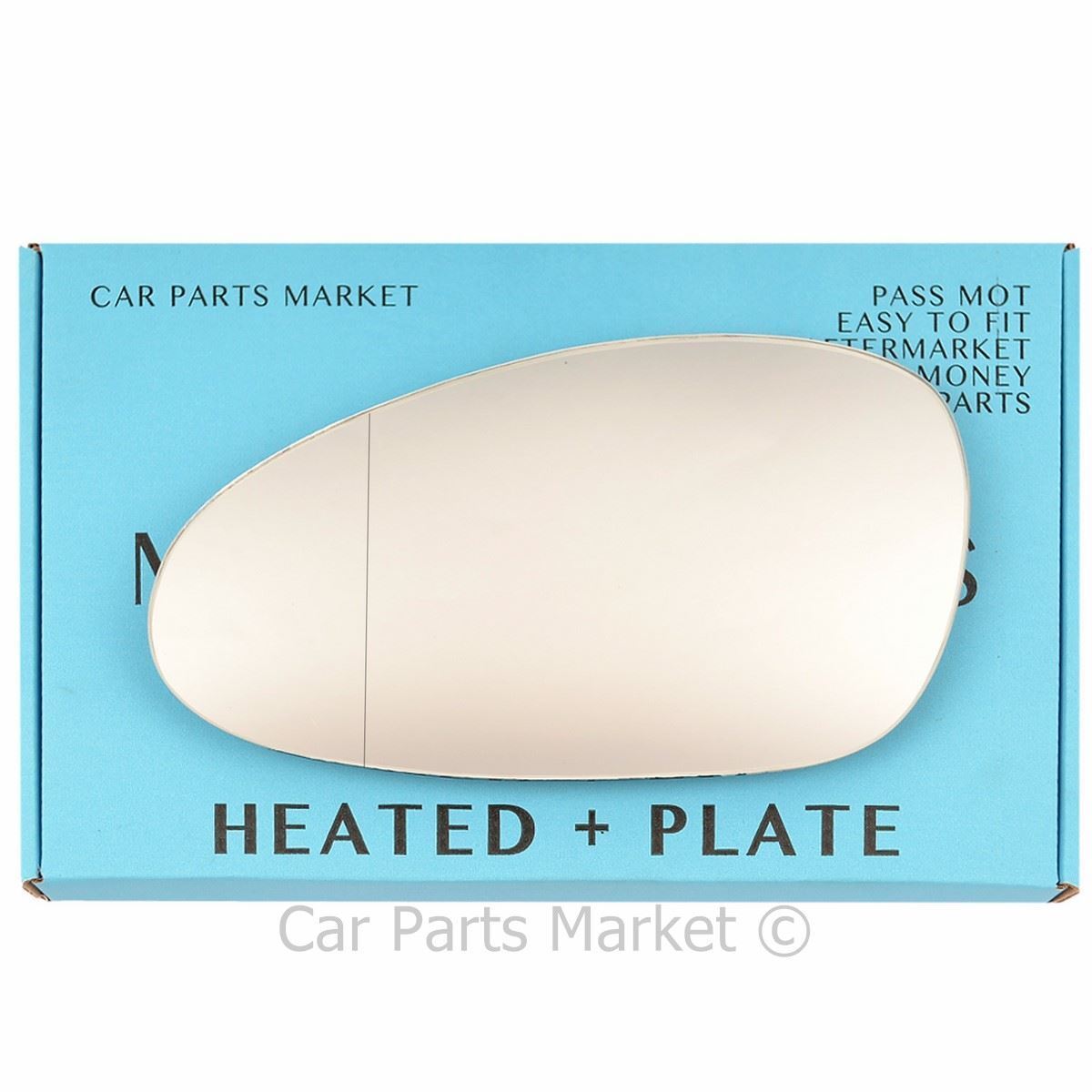 Left Side Wide Angle Wing Mirror Glass For Porsche Boxster 09-11 Heated + Plate